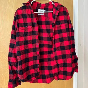 Red and black Plaid button up button down